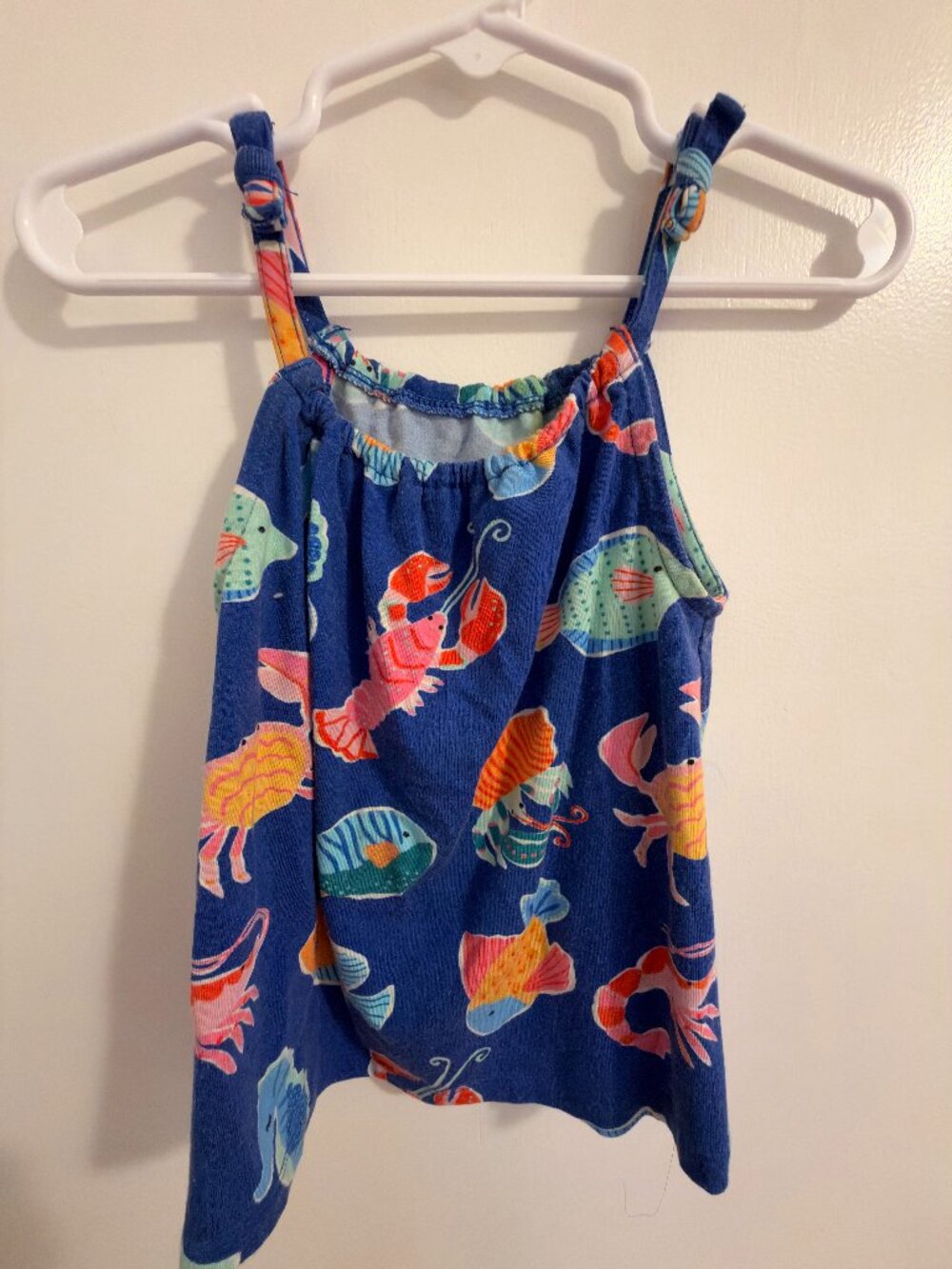 Play Little Sleepies Bamboo Bubble Romper Tidepool Party Fish Blue 2T